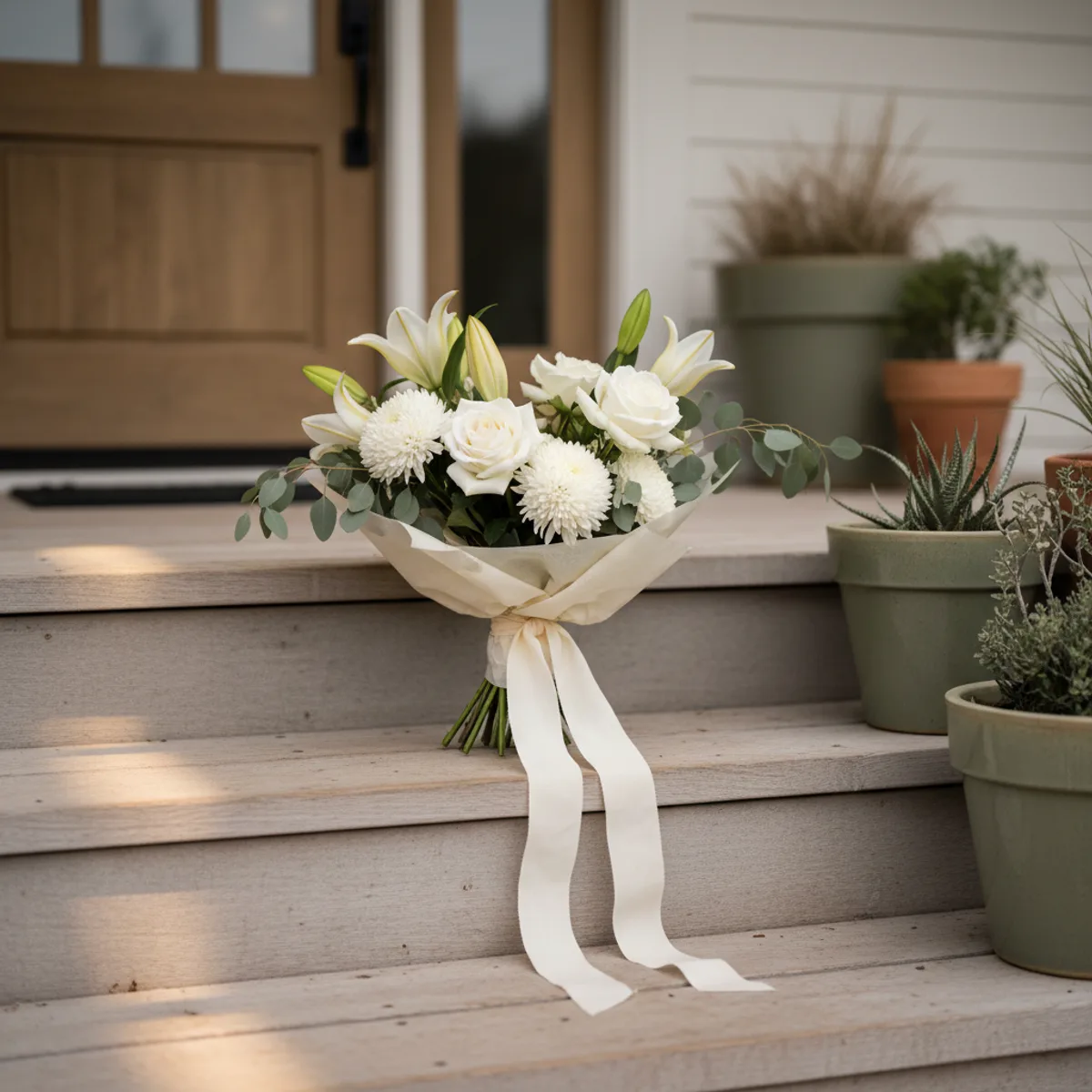 Sympathy White Lilies - $75 - $145